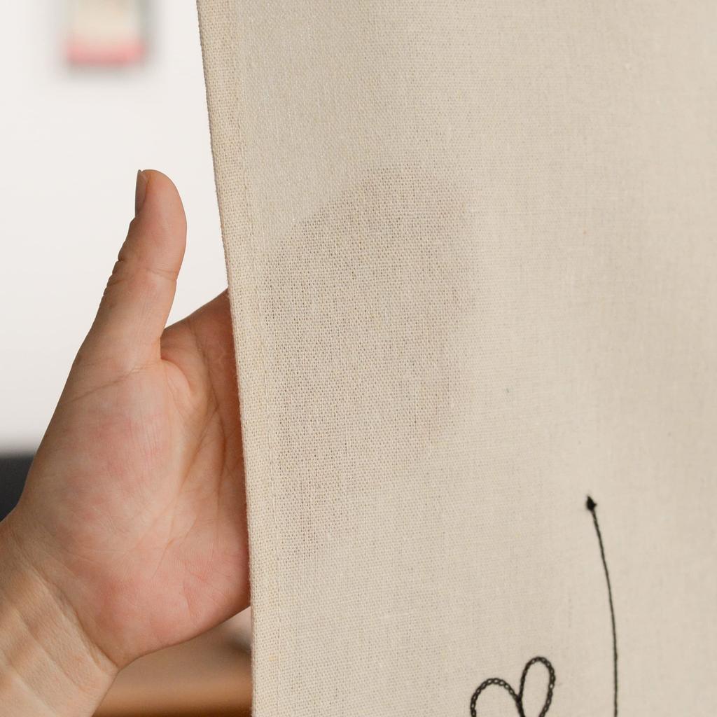 YURLISA Summer and Winter Stylish Floral Embroidered Curtain Width 68cm X Length Spring, Linen-Style (Green Embroidery, 150cm)