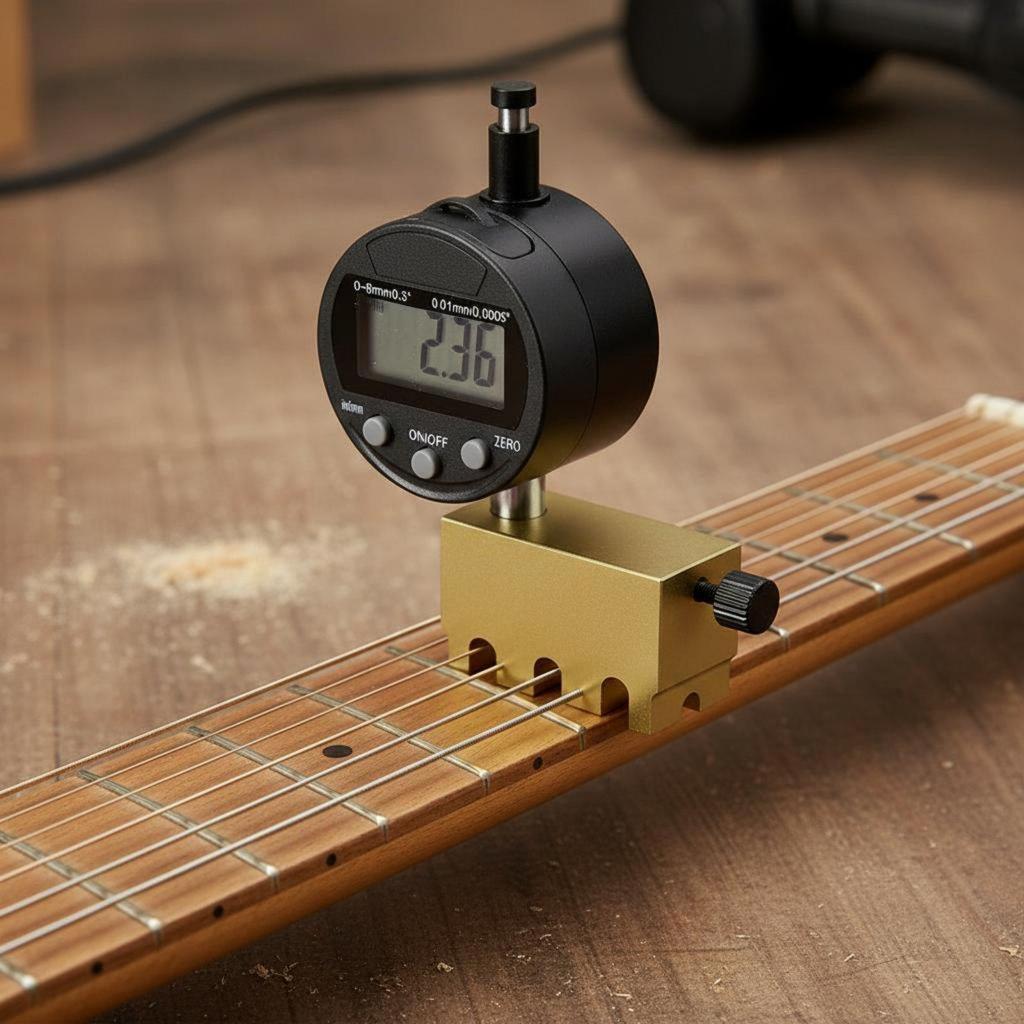 Luthier Guitar Tools String Gauge Meter Brass Digital Action Ruler for Accurate