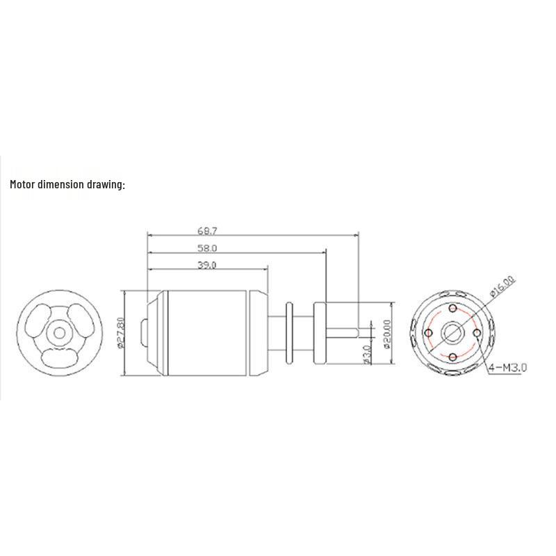 Qunxi 64mm 2822 3500KV Brushless Outrunner Motor for Model Aircraft EDF
