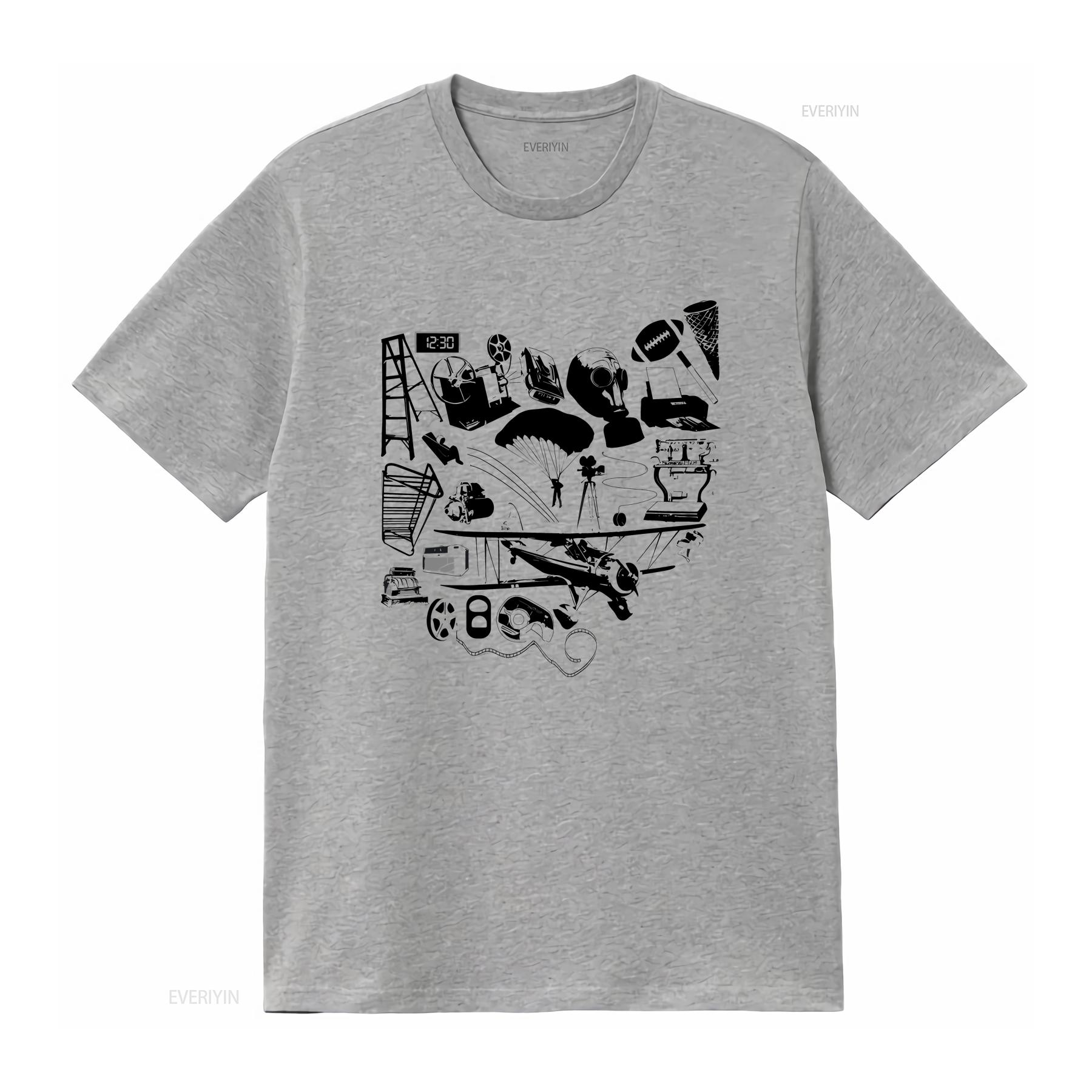 Dayton Ohio Inventions Crew Neck T Shirt Multiple Colors vintage Washed fashion Unisex streetwear homme Casual Versatile S