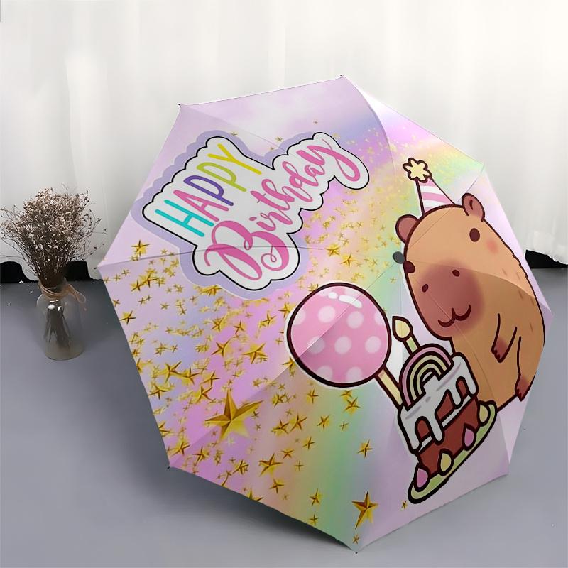 Capybara Themed Travel Umbrella-8 Ribs Automatic Opening and Closing, Portable Folding Design, Compact and Stylish Umbrella Suitable for Out