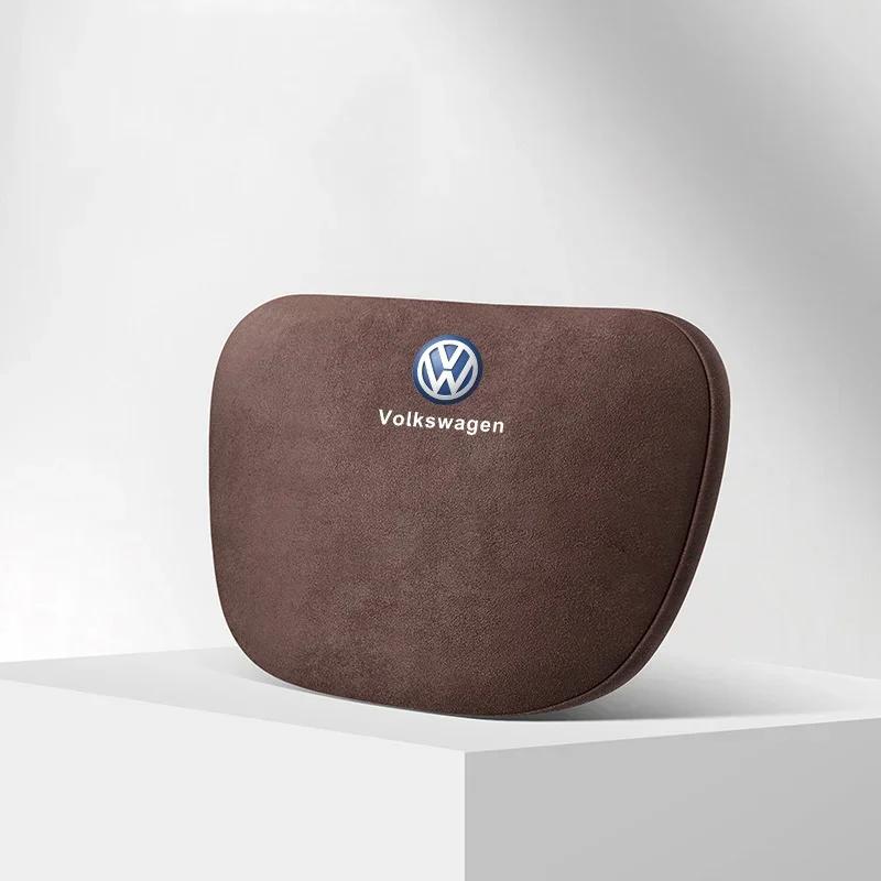 

2026 Гаряча для VW VOLKSWAGEN Замшева внутрішня автомобільна подушка-підголівник для шиї з ремінцем для Volkswagen Passat Santana Touareg Tiguan хакі