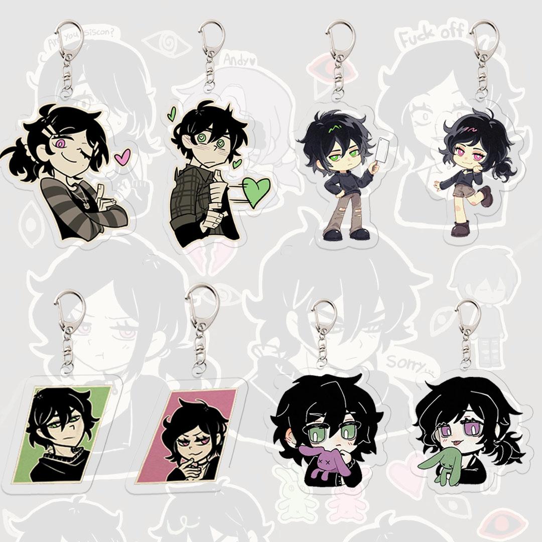 Chic Studio Unisex The Coffin Of Andy And Leyley Keychain Couple Set Brother Sister Keyring Backpack Acrylic Pendant Exquisite Travel Souvenir Gift