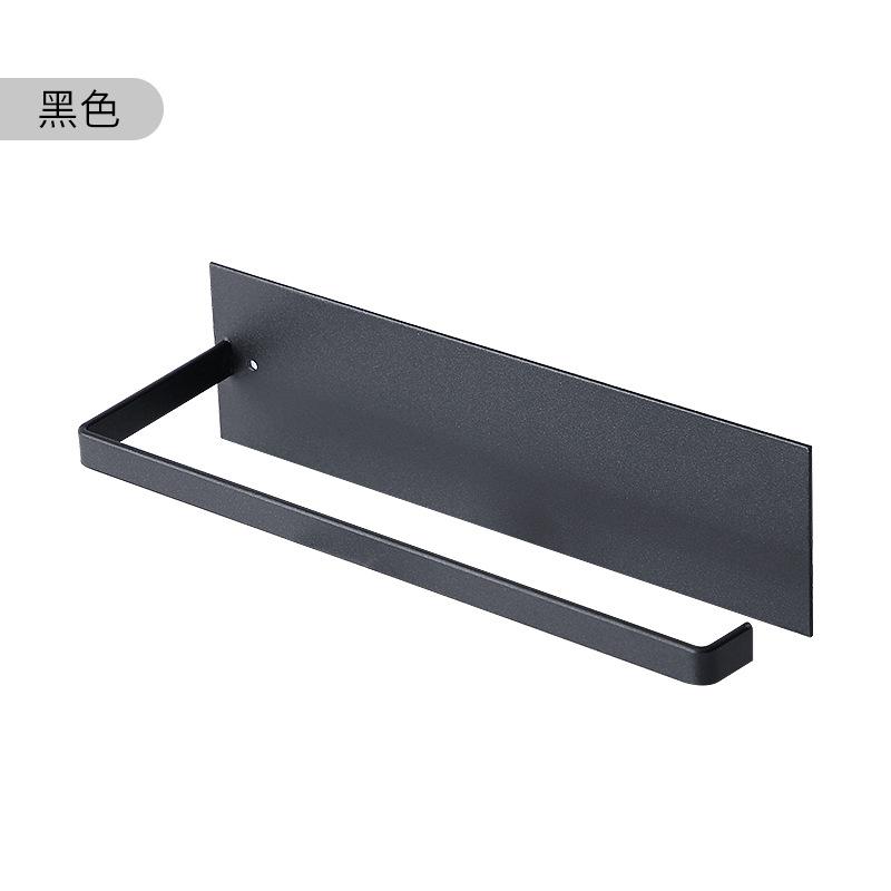 

Non-perforated kitchen cabinet pasted paper towel rack Japanese paper roll rack Wall-mounted paper roll cloth storage rack M&1-tier чёрный
