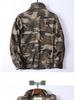 Herren Grün Camouflage Retro Jacke mit Reißverschluss - Lockerer Schnitt, Ideal für Frühling & Herbst
