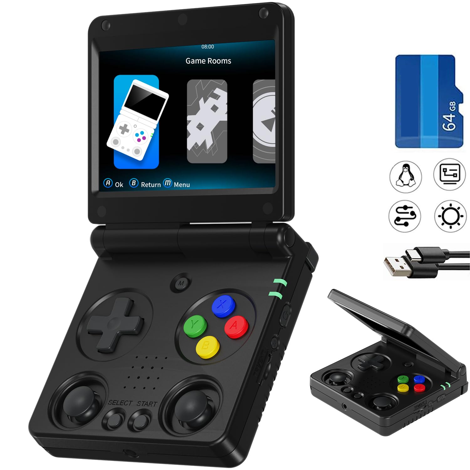 

RG34XXSP Portable Game Console Linux System (RG34XXSP Black)