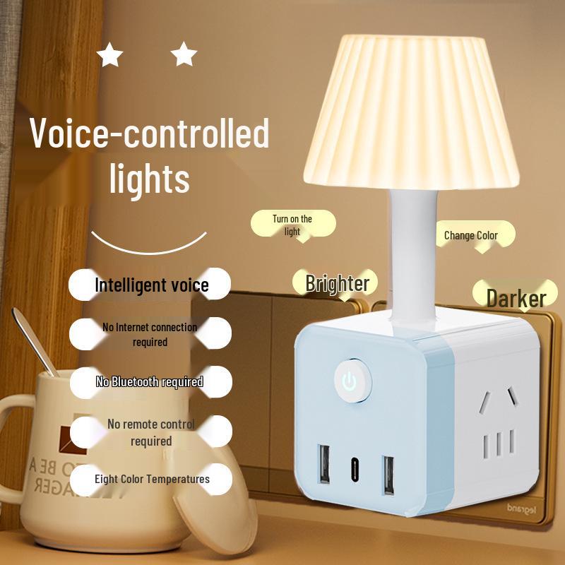 Cubo de Luz de Noite Multicolor Inteligente Ativado por Voz