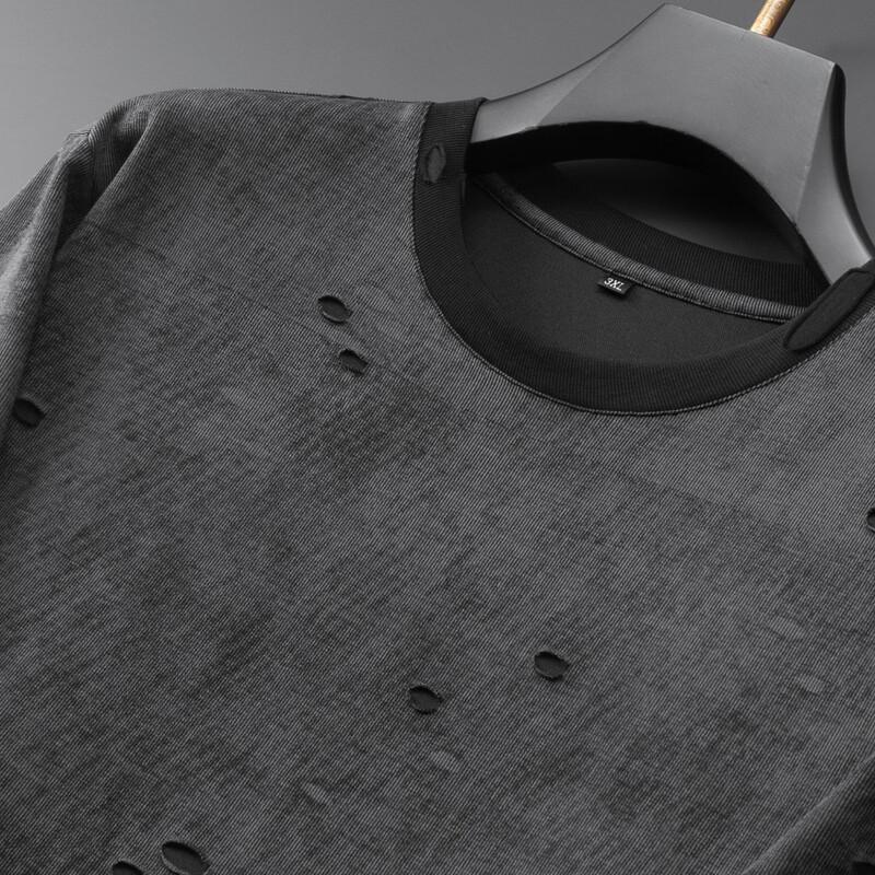 Men's Plus Size Tie-Dye Ripped Short Sleeve T-Shirt