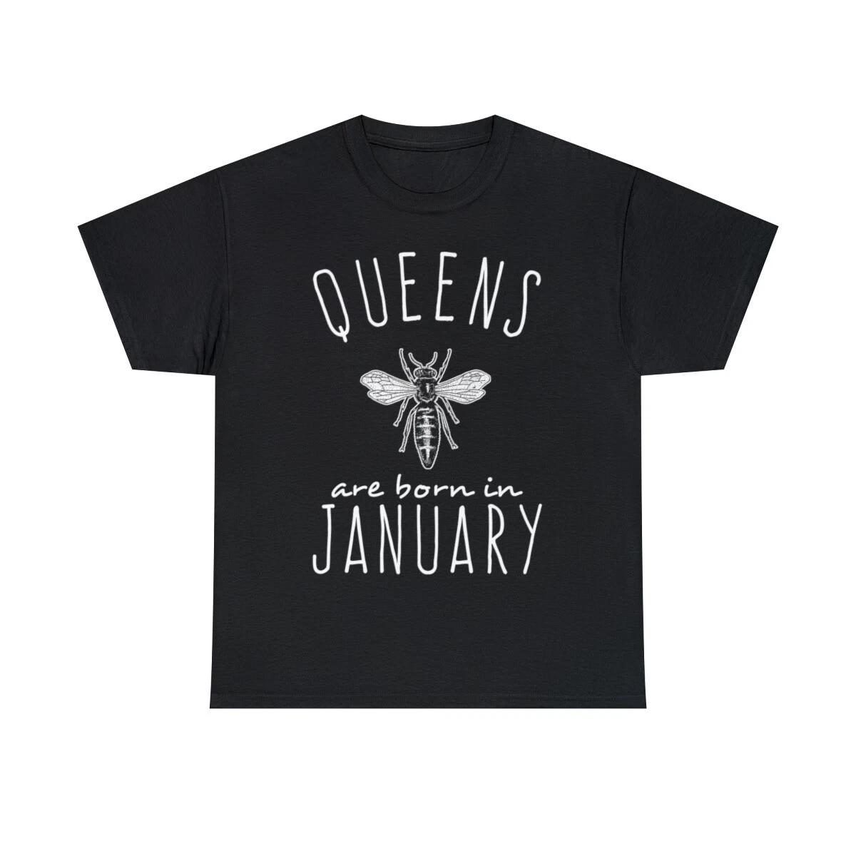 Queens Are Born In January Bee Graphic Tee Shirt, S-5XL S