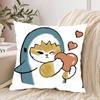 Hand Drawn Cute Cat Pillow Case Pattern Printed Pillowcase For Living Room Sofa Cushion Cover  Bedroom Decor