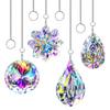 4pcs Clover-Shaped Round Crystal Pendant Crystal  Rainbow Sun Catcher Wedding Decor Home Wedding Party Decoration Ornament