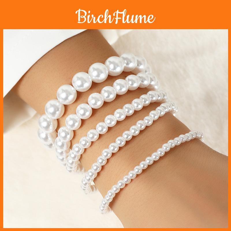 Fashion Pearl Bracelet For Women With Multilayer Elastic Line Hand Chain Gift For Travel Souvenir