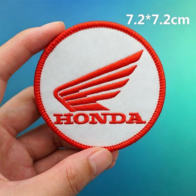 For Honda CB400 CB650 FCBF CBR25ORR CRF SH3O0 NC75O Motorcycle Logo Emblems Embroidered Cloth Stickers Clothing Hole Patch Decal