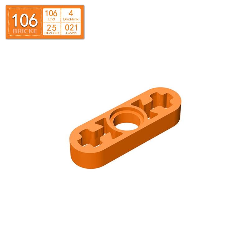 BRICKE 1x3 Axle Hole Arm (Thin) Compatible with Lego 6632 MOC Building Blocks. Piece