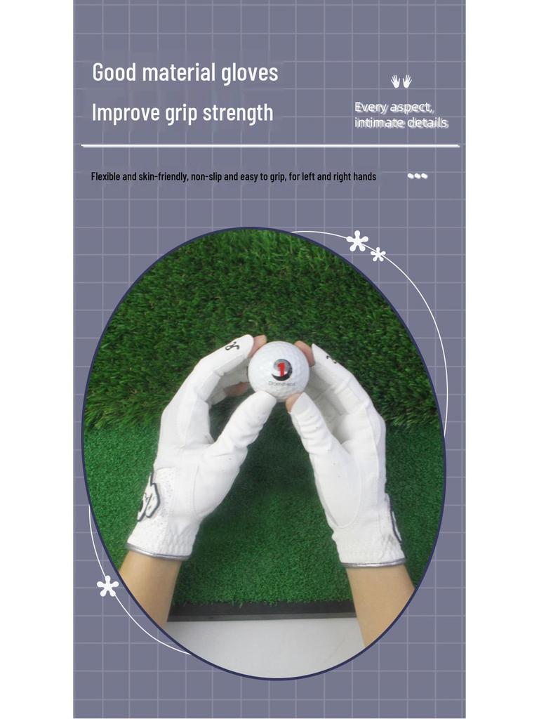 Women's Fingerless Golf Gloves with PU Palm, Mesh Back, and Nano Microfiber Reinforcement (Left Hand)