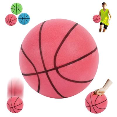 Leiser Basketball für den Innenbereich, hoher Rückprall, geringes Geräusch, Dribbling-Training für Kinder, unbeschichtet, hochdichter Schaumstoff, Übungssport, Hüpfball, Geschenk für Jungen und Mädchen