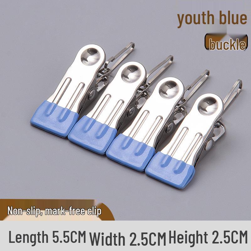 Rustproof Stainless Steel Non-Marking Sock Clips for Dorm & Household Drying.