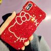 Cartoon Line Flash Drill TK Cat for iPhone17ProMax Mobile Phone Case Apple 16 Full Drill 15 Protective Case 14