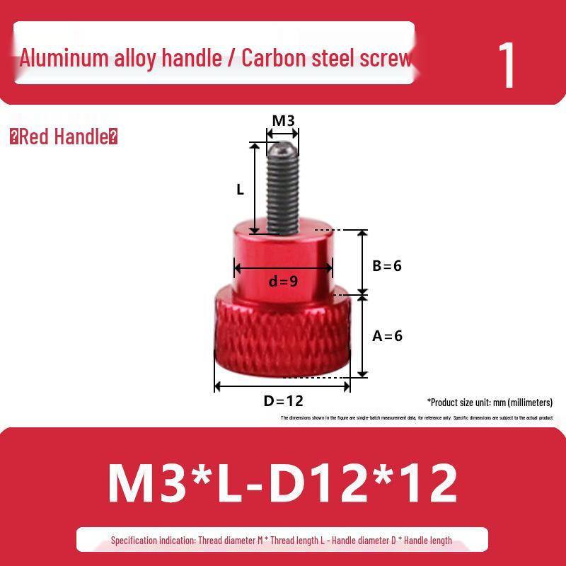 M3M4 Aluminum Alloy Hand-Tightening Flat Head Knurled Adjustment Screw Bolt