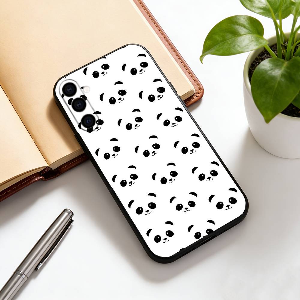 Chibi Panda Phone Case For Samsung Galaxy A73,A72,A71,A70,A53,A52,A51,Soft Silicone Black Cover Samsung a41