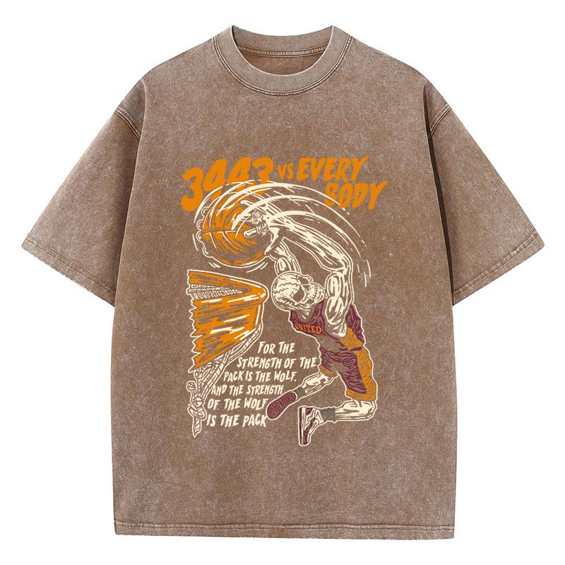 

Женские футболки с кислотной стиркой, топы с принтами скелетов и баскетбола, состаренные, с круглым вырезом, оверсайз, из хлопка, трендовая одежда 3XL