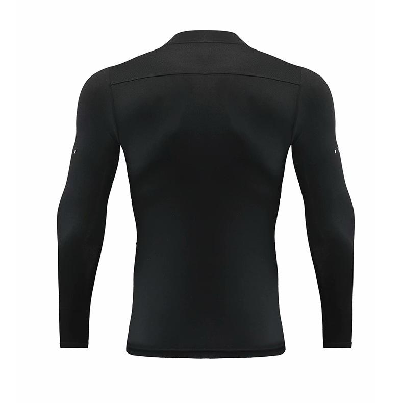 2024 Autumn Men's Quick-Dry Long Sleeve Fitness Top with Half-High Collar