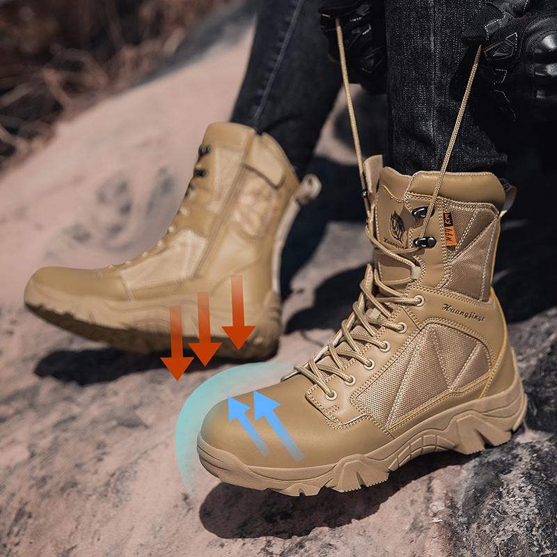 TUINANLE Pánské pracovní boty Podzimní outdoorové turistické boty Šněrovací horolezecké boty Prodyšné lovecké tréninkové boty Vysoké