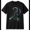 Graphic Alien Portrait Mens T-Shirt Space Black 100% Cotton Astronomy Printed