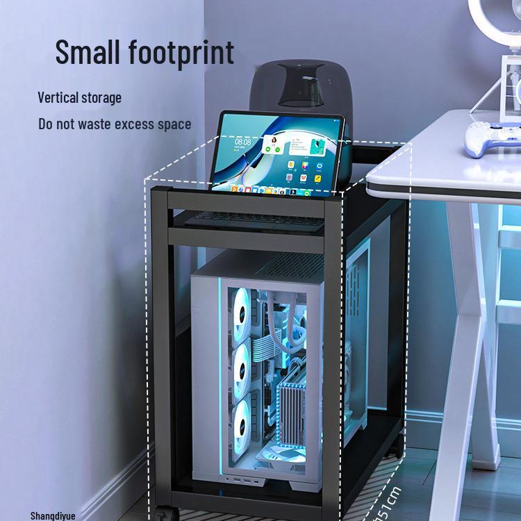 E-sports Room Computer Bracket: Movable Desktop Case Stand & Floor-standing Storage