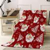 Christmas Tree Santa Claus Throw Blanket Flannel Fleece Throws, Winter Gold Snowflake Lightweight Super Soft Warm Blankets for