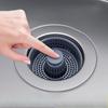 3 In 1 Pop Up ABS Silver Plated Sink Kitchen Filter Sink Strainer Drain Basket Stopping Blockage Bouncing Core Leak-proof Plug