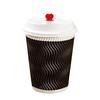 Copo de Café Descartável de Camada Dupla com Tampa: Antiescaldante, Ondulado em Forma de S para Bebidas Quentes e Chá de Leite