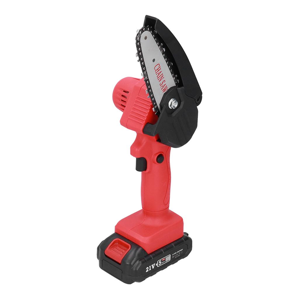 Mini Cordless Electric Chainsaw Garden High Carbon Steel Pruning Chain Saw with Non Slip Handle