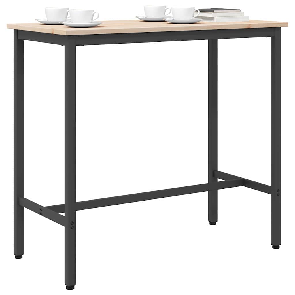 Natural Table 100 x 50 x 91 cm Engineered Wood and Steel
