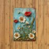 1pc Daisy Vintage 3D Floral Metal Tin Sign, Iron Construction, Indoor/Outdoor Decorative Hanging Wall Art for Home, Office, Rest