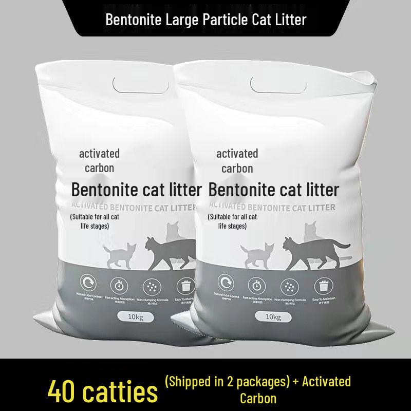 Jin Clumping Cat Litter with Activated Carbon, Large Bag, Odor-Proof Deodorizing Cat Litter.