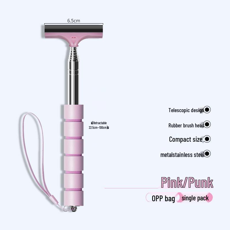 Portable Stainless Steel Telescopic Rearview Mirror and Window Scraper Defogger