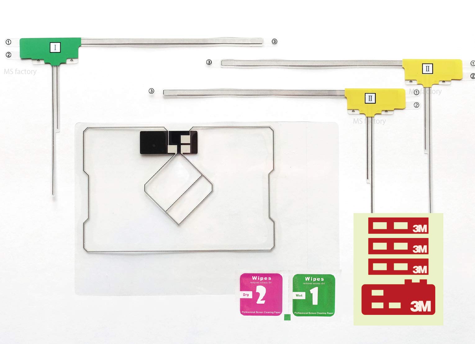 

GPS, 3 x листи типу L, двосторонній скотч, Eclipse, Toyota, Daihatsu, GS GPS/L-shaped 3 sheets double-sided срібний