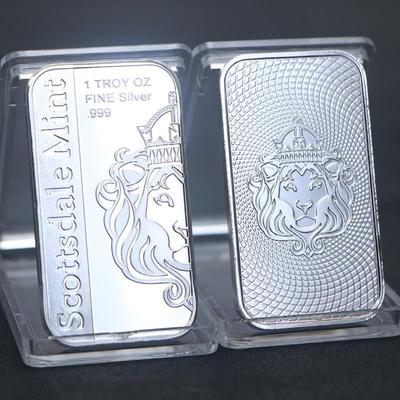 Versilberte 1 oz quadratische Gedenkmünze