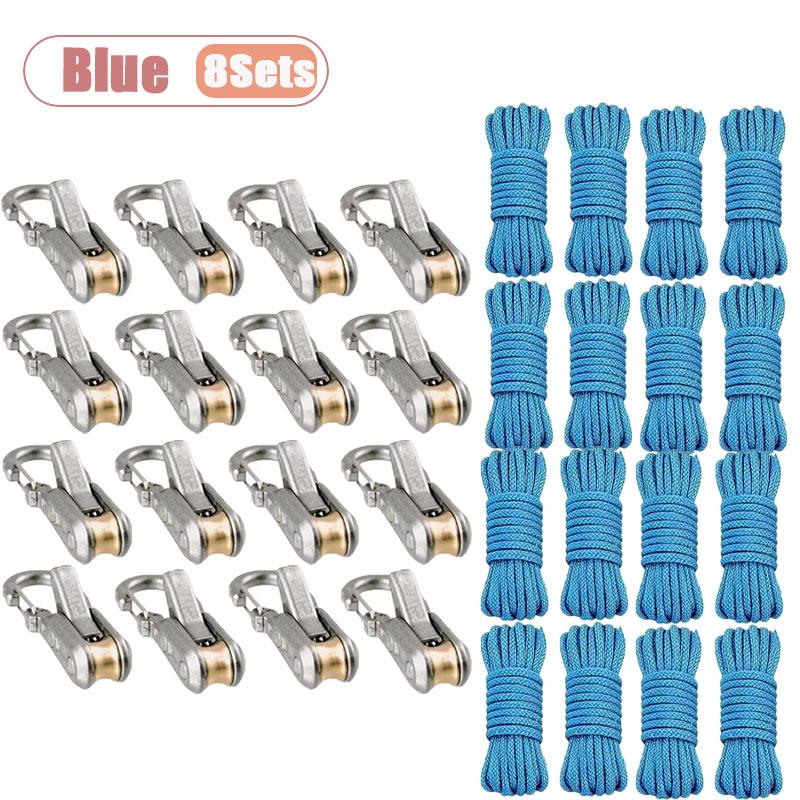 1-8Sets Adjustable Rope Tensioner Kit with Straps for Cargo Tie Down Camping Outdoor Home Use Ratchet Buckle Load Secure