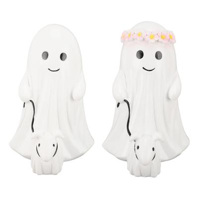 Ghost Walking Dog Statue Resin Cute Tabletop Ornament Decorative Spooky Ghost Dog Statue Decor