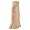 Womens Fuzzy Plush Slipper Socks Warm Coral Fleece Solid Color Five Finger Socks