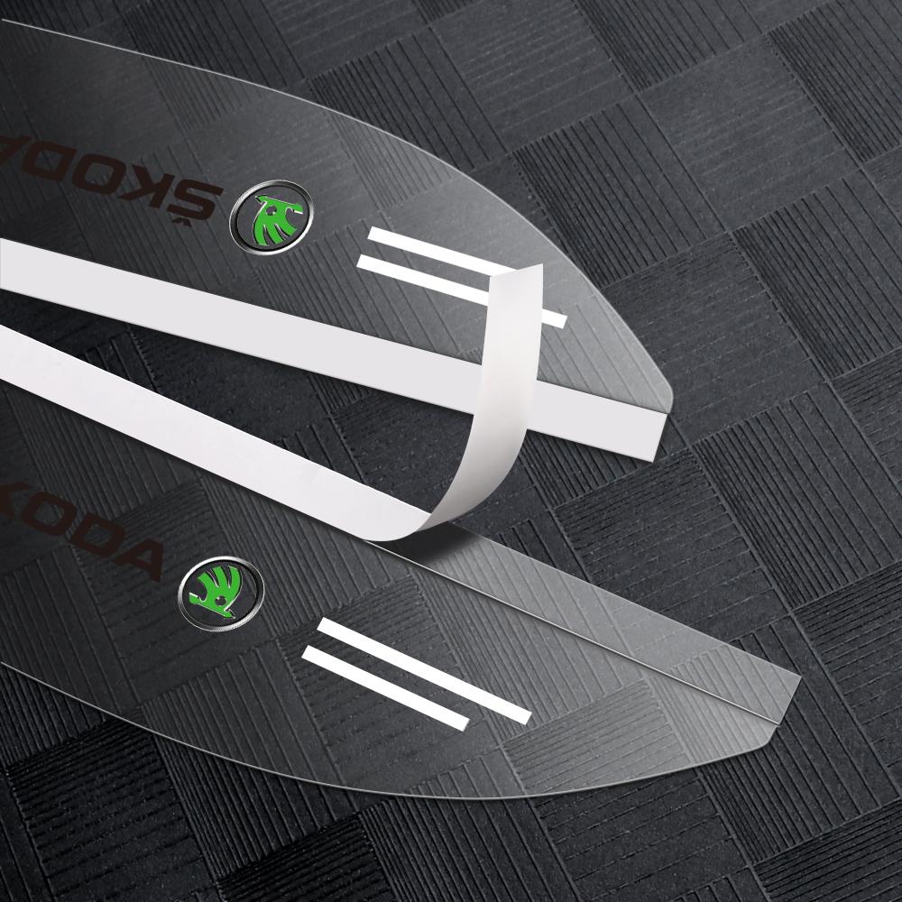 2Pcs Car Rearview Mirror Rain Eyebrow Sun Shade Protector Sticker For Skoda Octavia 2 3 A7 Fabia Rapid Superb Scala Kamiq Karoq