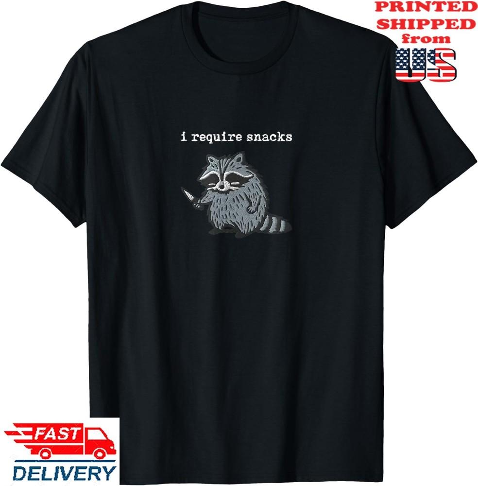 i Require Snacks Raccoon T-Shirt, Unisex Tee Unisex T-Shirt XL