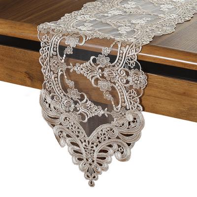 Exquisite Tulle Lace Embroidery Table Surface Runner Mats Flag European Style Desk Placemat Bordado Christmas Wedding Decoration for Home