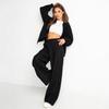 Women's Autumn 2-Piece Sportswear Set - Casual Long Sleeve Zip-Up Baseball Jacket & Solid Color Trousers