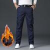 2024 Autumn And Winter Men'S Pants With Plush And Thick Work Pants, Multi Pocket Men'S Casual Outdoor Versatile