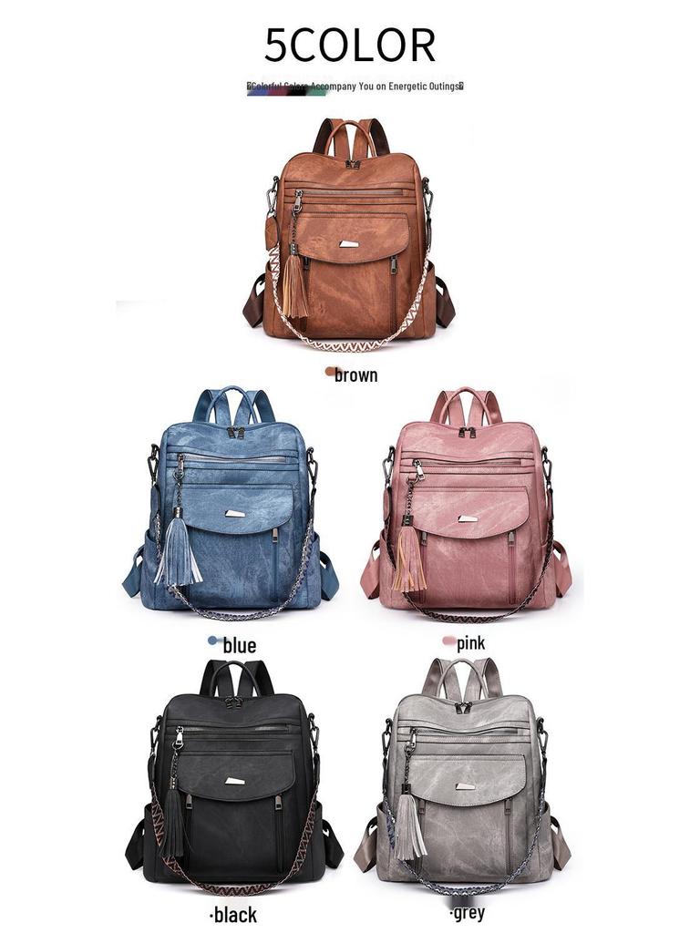 2025 Retro Style Spring Women's PU Backpack: Trendy & Multifunctional Design