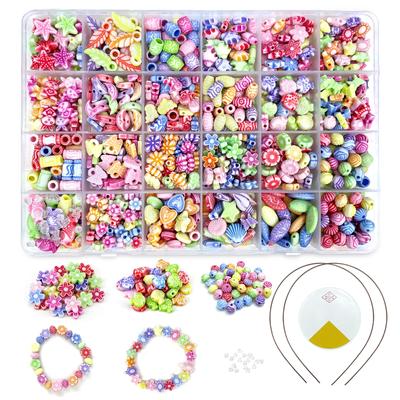 Bead Toys DIY Accessories for Handmade Colorful Approximately 450 24 Storage Case Birthday Toy Girls, Necklaces, Bracelets, Crafts, Kit, Stringing,
