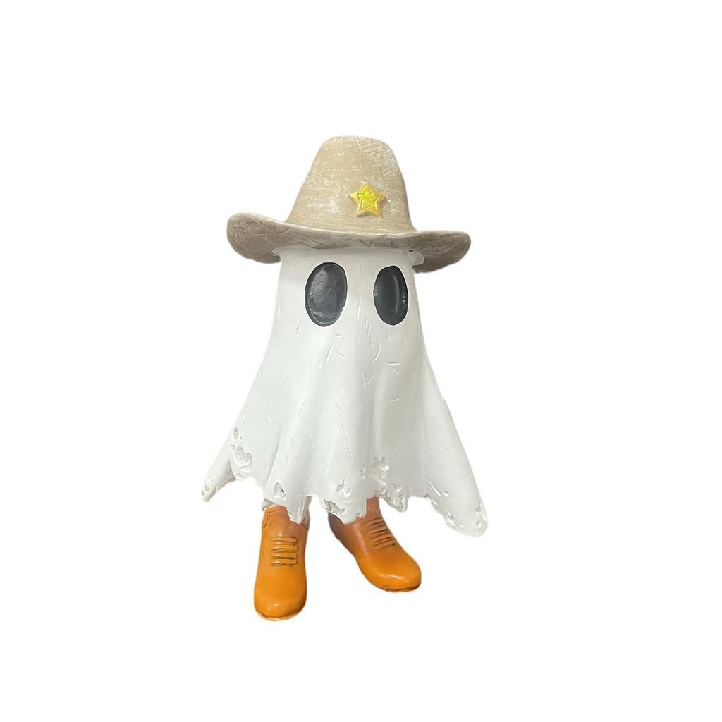Unique Cowboy Ghost Statue Decorative Resin Figurine Perfect For Halloween Home Decor